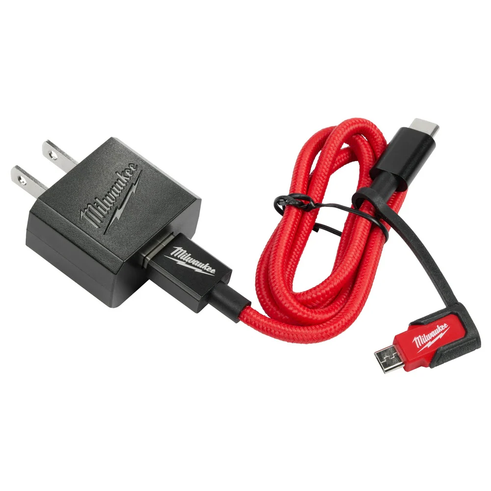 Milwaukee 48-59-1209 3ft USB-C and 2.1A Wall Charger w/Micro USB Adaptor - Mactool Shop