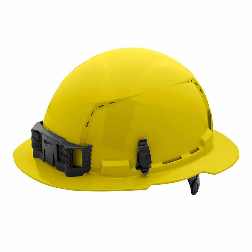 Milwaukee 48-73-1223 Yellow Full Brim Vented Hard Hat with 6PT Ratcheting Suspension – Type 1 Class C - Mactool Shop