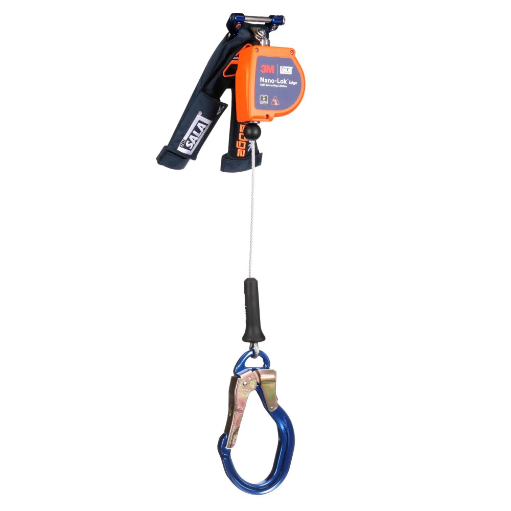 DBI Sala 3500291 Nano-Lok Edge Self-Retracting Lifeline with Quick Connect, Cable, Aluminum Rebar Lock Hook, 8', Class 2 - Mactool Shop