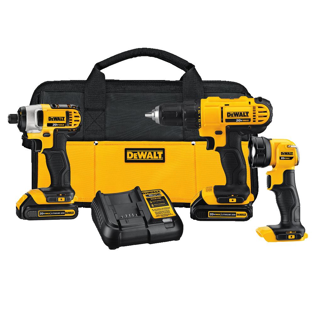 Dewalt DCK340C2 20V Max* Lithium Ion 3-Tool Combo Kit - Mactool Shop