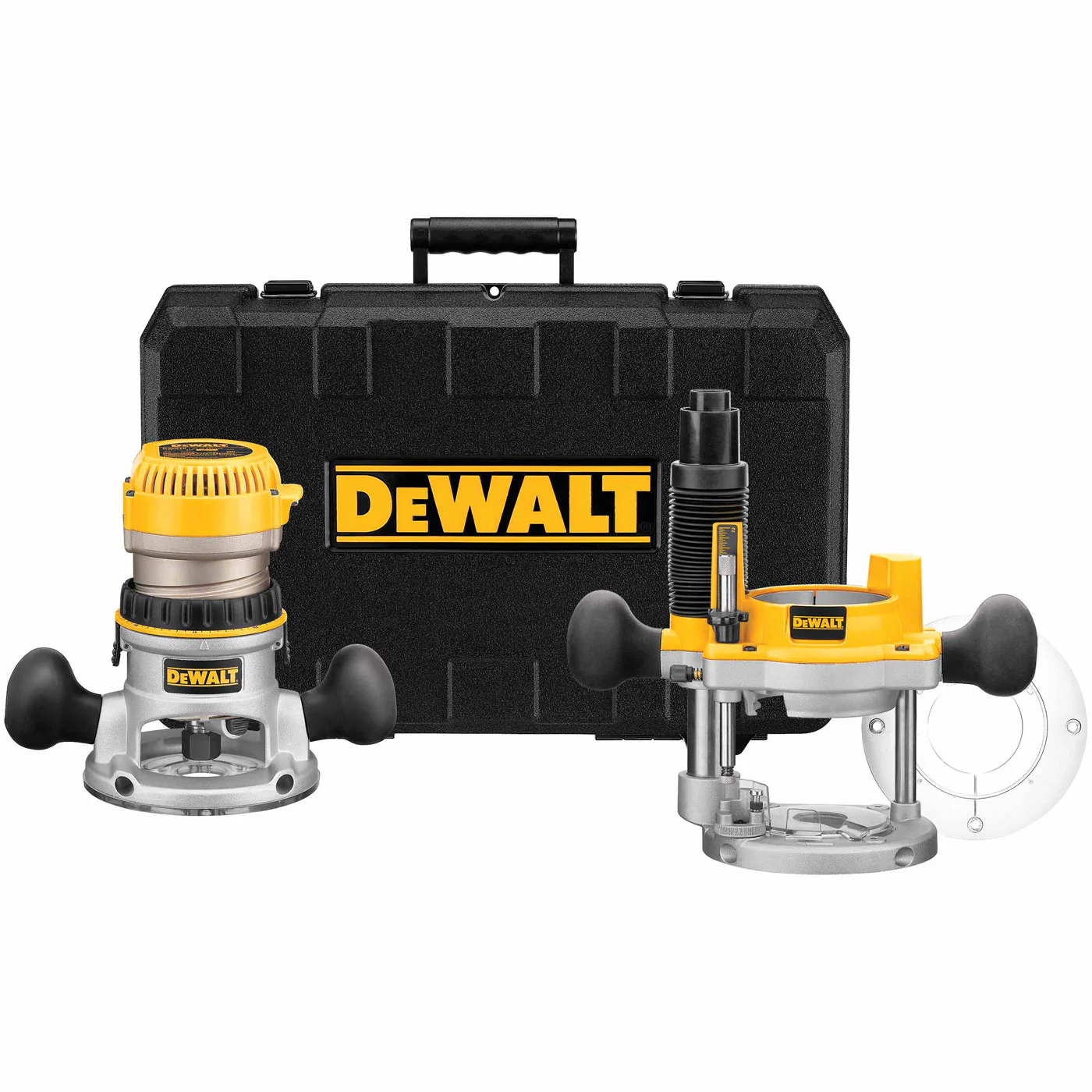 DeWalt DW618PK 2-1/4 HP EVS Fixed Base / Plunge Router Combo Kit with Soft Start - Mactool Shop