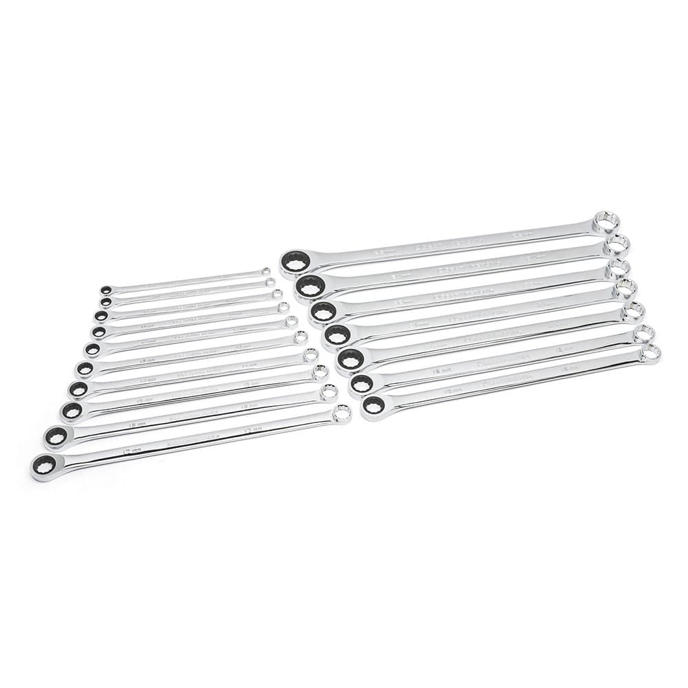 GearWrench 85989 17 Pc. 72-Tooth 12 Point XL GearBox Double Box Ratcheting Metric Wrench Set - Mactool Shop