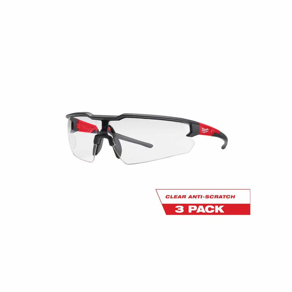 Milwaukee 48-73-2052 3PK Safety Glasses - Clear Anti-Scratch Lenses - Mactool Shop