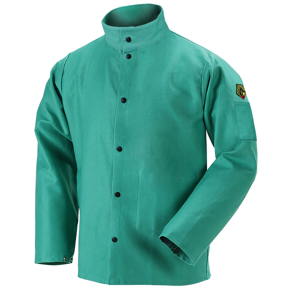 Black Stallion F9-30C-XXXL TruGuard 200 Flame Resistant Cotton Welding Jacket Coat, Green, 3XL - Mactool Shop