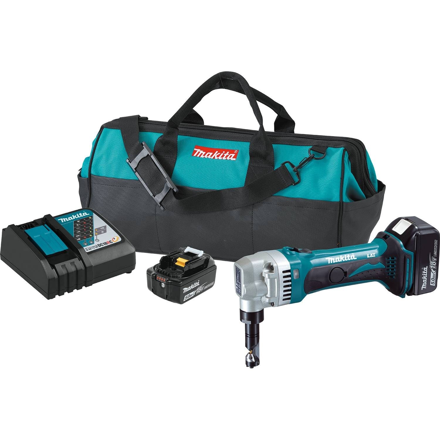 Makita XNJ01T 18V LXT Li-Ion Cordless 16 Gauge Nibbler Kit, 5.0 Ah - Mactool Shop