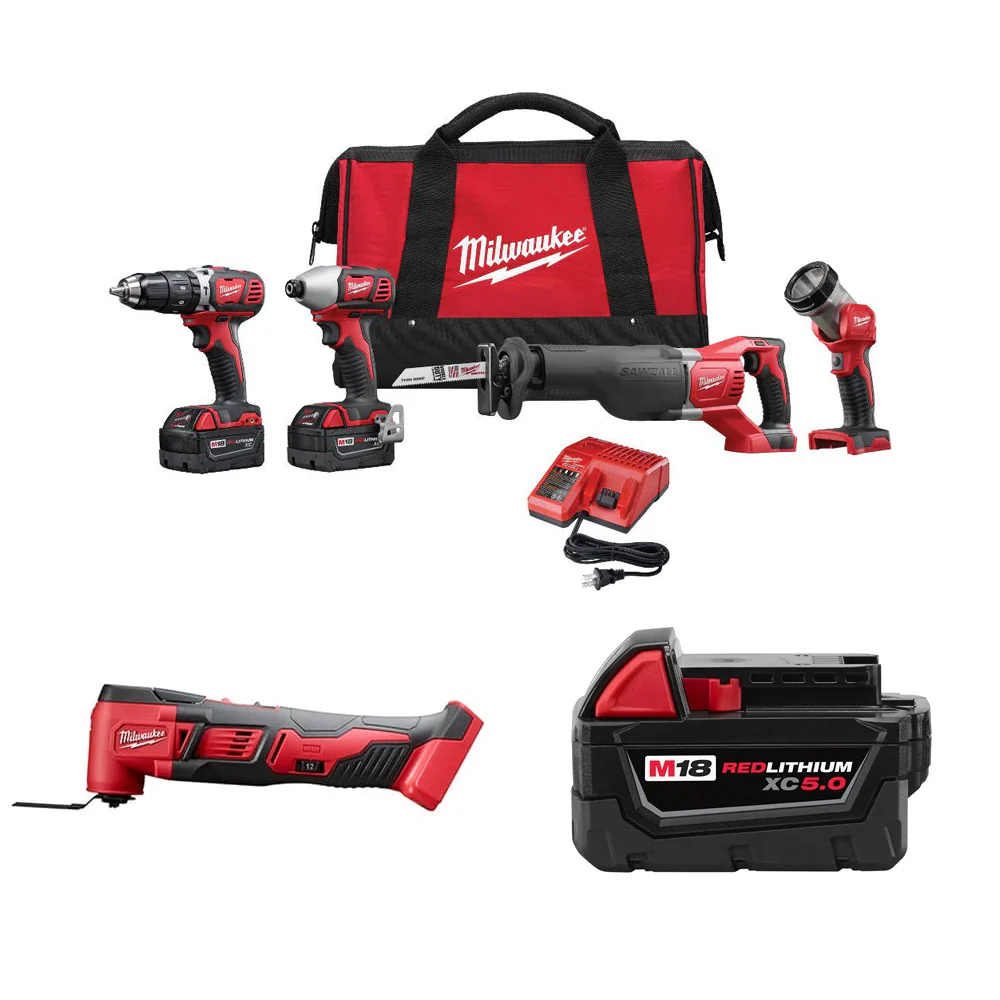 Milwaukee 2696-24 M18 4pc Combo Kit w/ FREE Oscillating Multi-Tool & Battery - Mactool Shop