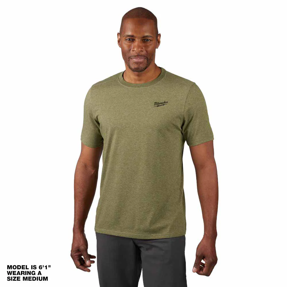 Milwaukee 603GN Hybrid Work Tee - Short Sleeve - Green - Mactool Shop