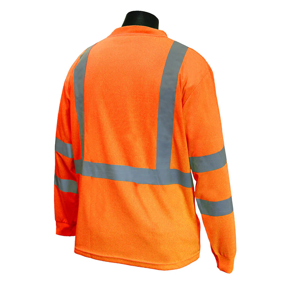 Radians ST21-3POS-L Large Class 3 Long Sleeve Shirt w/Moisture Wicking Orange - Mactool Shop