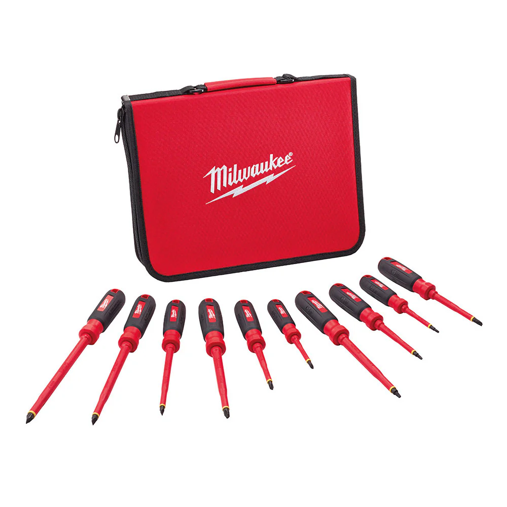 Milwaukee 48-22-2210 10PC 1000V Insulated Screwdriver Set w/ EVA Foam Case - Mactool Shop