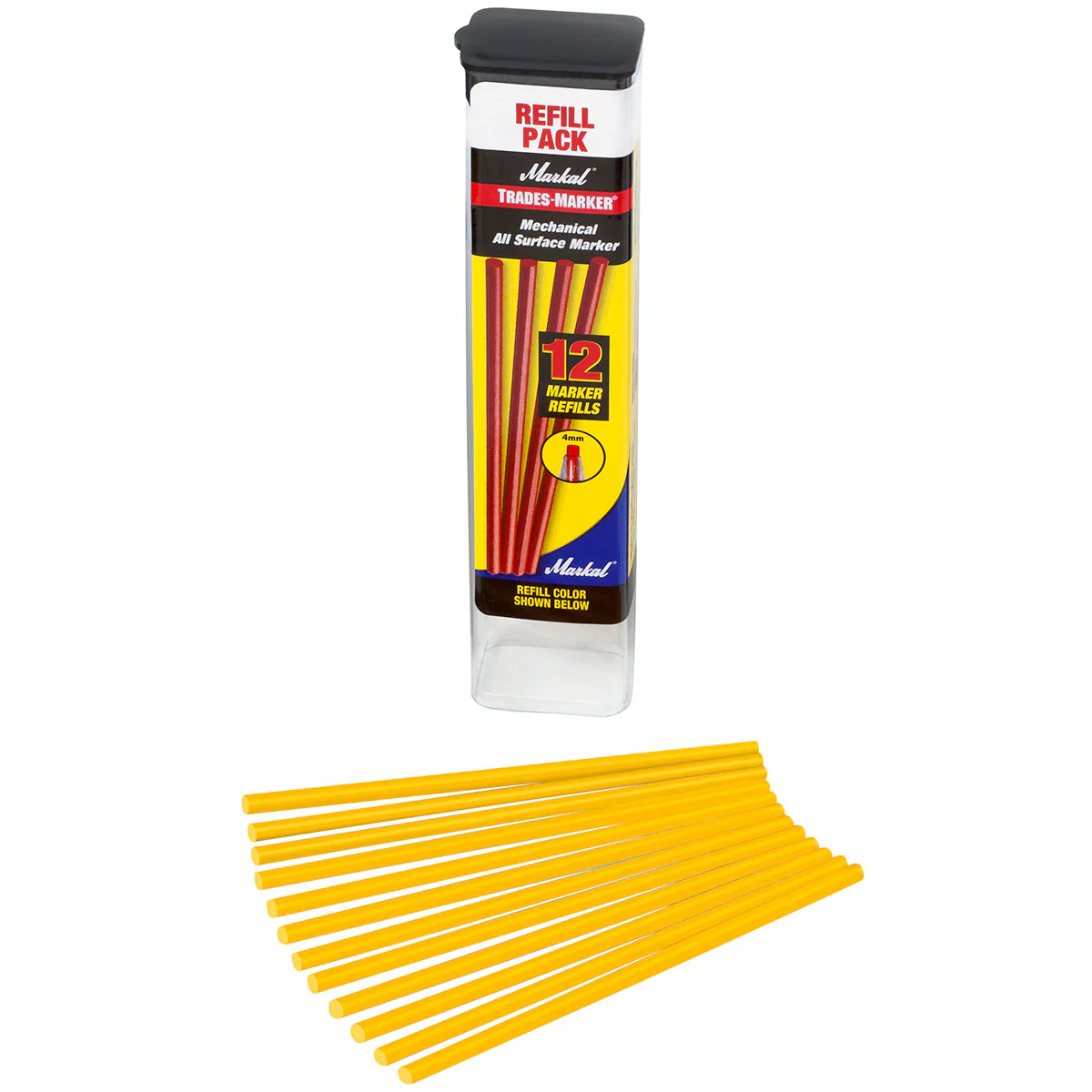 Markal 96241 Trades-Marker, 12 Refills, Yellow, 144 Pack - Mactool Shop