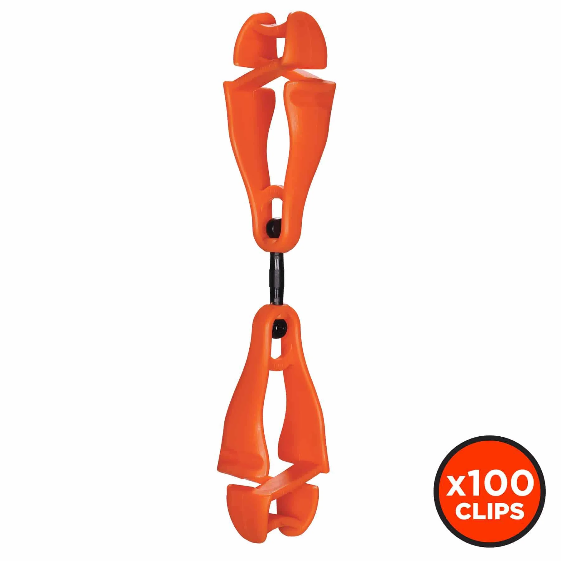 Ergodyne 19518-BULK 3420-BULK Orange Swivel Glove Clip Holder - Dual Clips 100-Pack - Mactool Shop