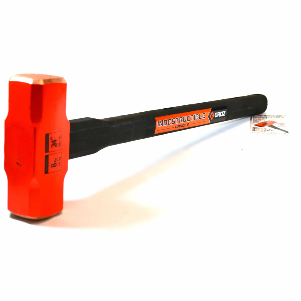Groz 34610 Indestructible Handle Copper Head Sledge Hammer, 8Lb, 24