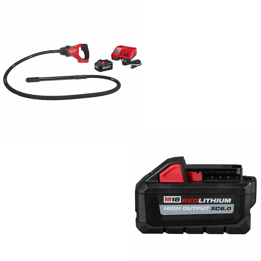 Milwaukee 2911-21 M18 FUEL 8' Vibrator Kit w/ FREE 48-11-1865 M18 Battery Pack - Mactool Shop