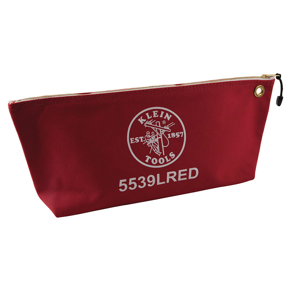 Klein Tools 5539LRED Canvas Bag with Zipper, Large Red - Mactool Shop