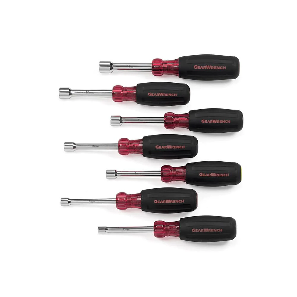 GearWrench 82764 7 Pc. Metric Hollow Shaft Cushion Grip Nutdriver Set - Mactool Shop