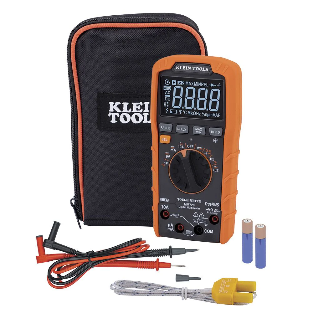 Klein MM720 Digital Multimeter, TRMS Auto-Ranging, 1000V, Temp, Low Impedance - Mactool Shop