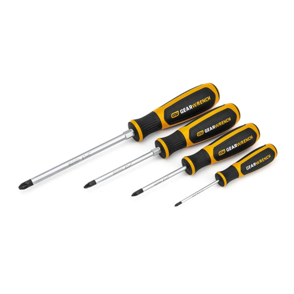 GearWrench 80061H 4 Pc. Pozidriv Dual Material Screwdriver Set - Mactool Shop