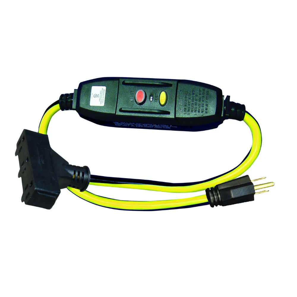 VOLTEC 04-00105 3ft 12/3 SJTW Yellow/Black 15 Amp GFCI Pwr Block - Mactool Shop