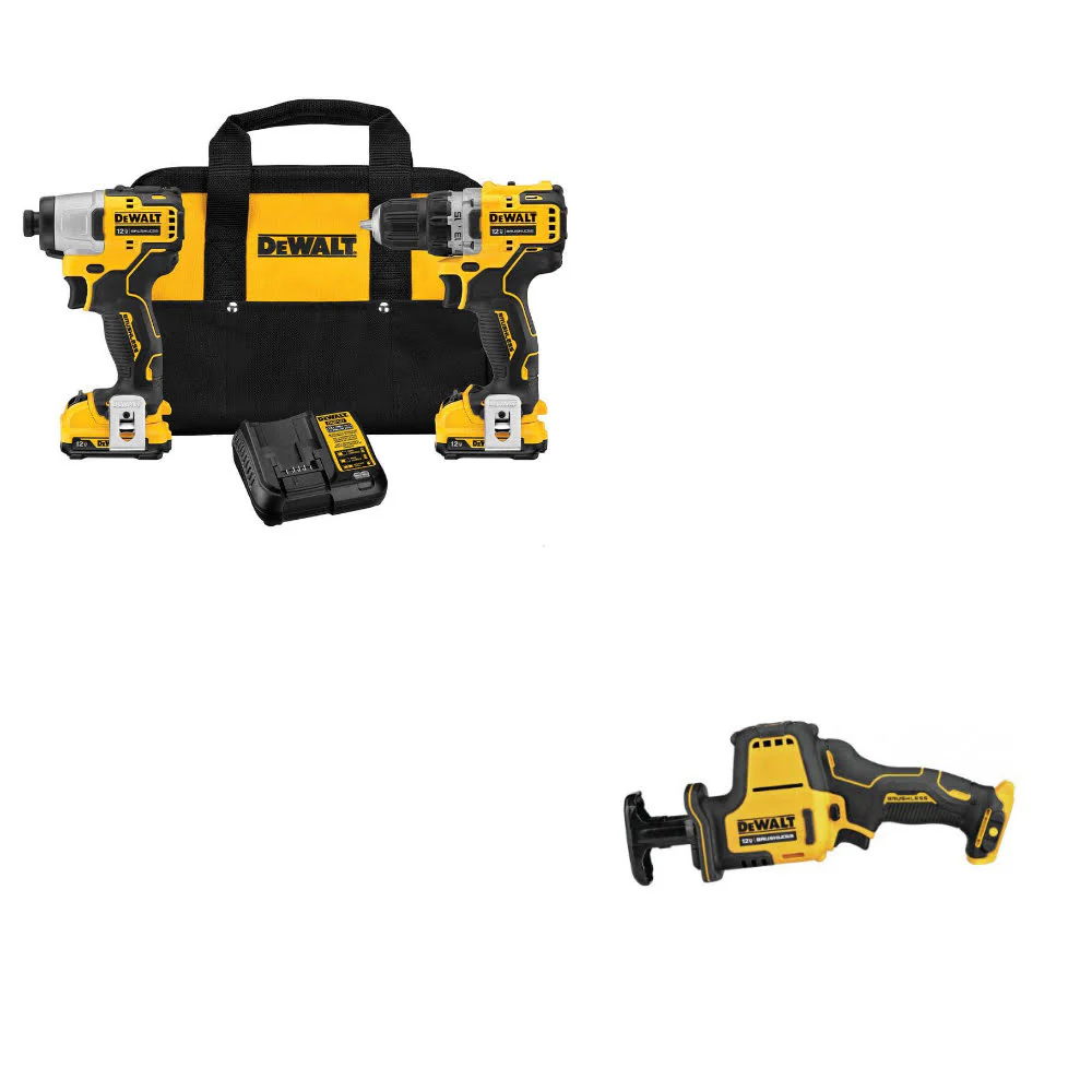 DeWalt DCK221F2 12V MAX 2-Tool Combo Kit w/ FREE DCS312B XTREME 12V Recip Saw - Mactool Shop
