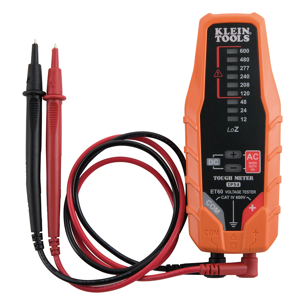 Klein ET60 Electronic AC/DC Voltage Tester, 12 to 600V - Mactool Shop
