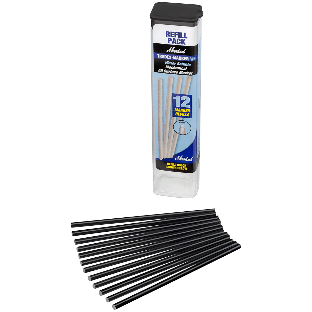Markal 96182 Trades-Marker WS, 12 Refills, Black, 144 Pack - Mactool Shop