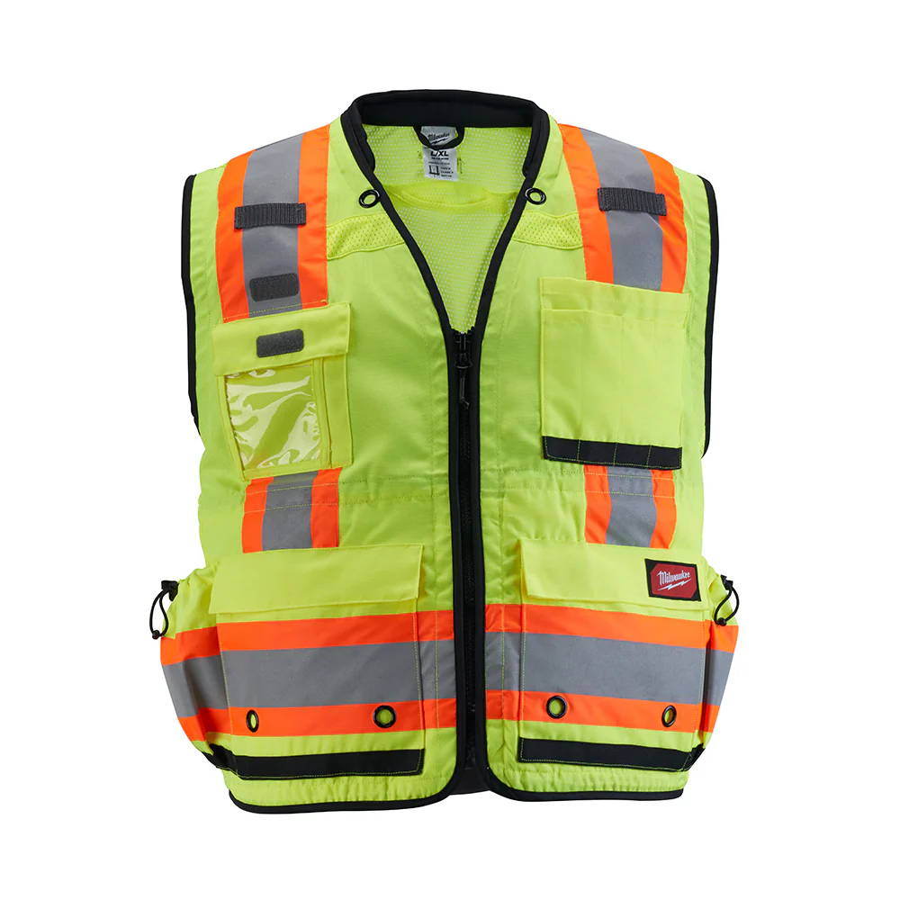 Milwaukee 48-73-5162 Class 2 Surveyor's High Visibility Yellow Safety Vest - L/XL - Mactool Shop