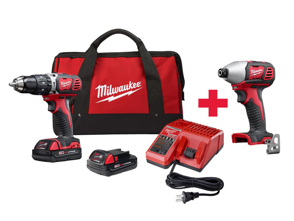 Milwaukee 2607-22CTP M18™ Compact 1/2 in. Hammer Drill/Driver Kit with 1/4 in. Impact Promo - Mactool Shop