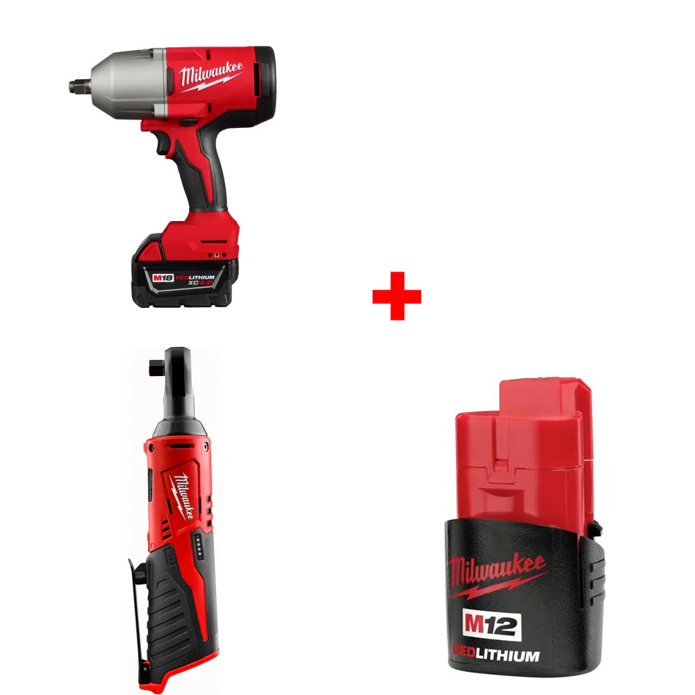Milwaukee 2666-21B M18 18V Impact Wrench Kit W/ FREE 2457-20 Ratchet & Battery - Mactool Shop