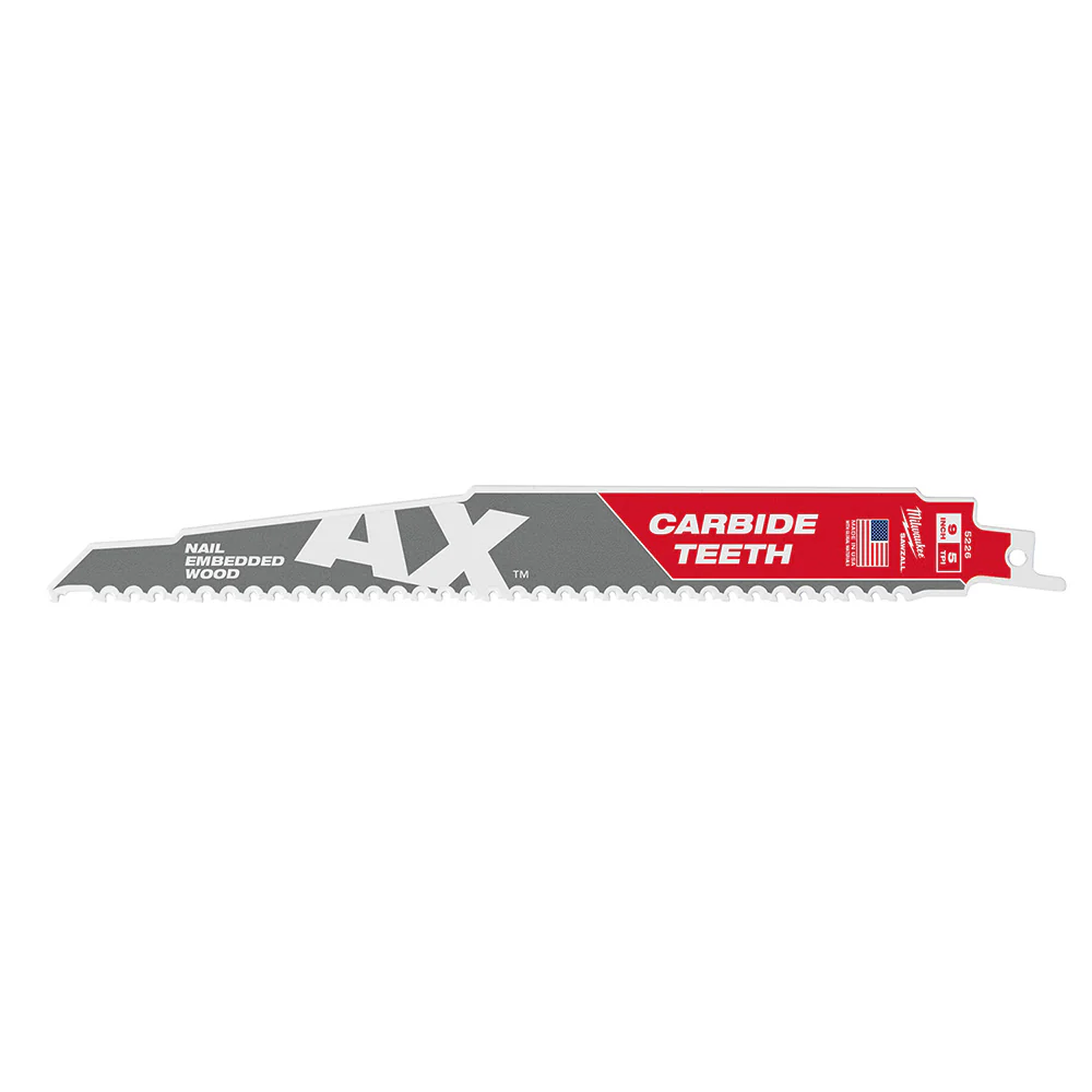Milwaukee 48-00-5226 AX Sawzall Blade With Carbide Teeth, 9
