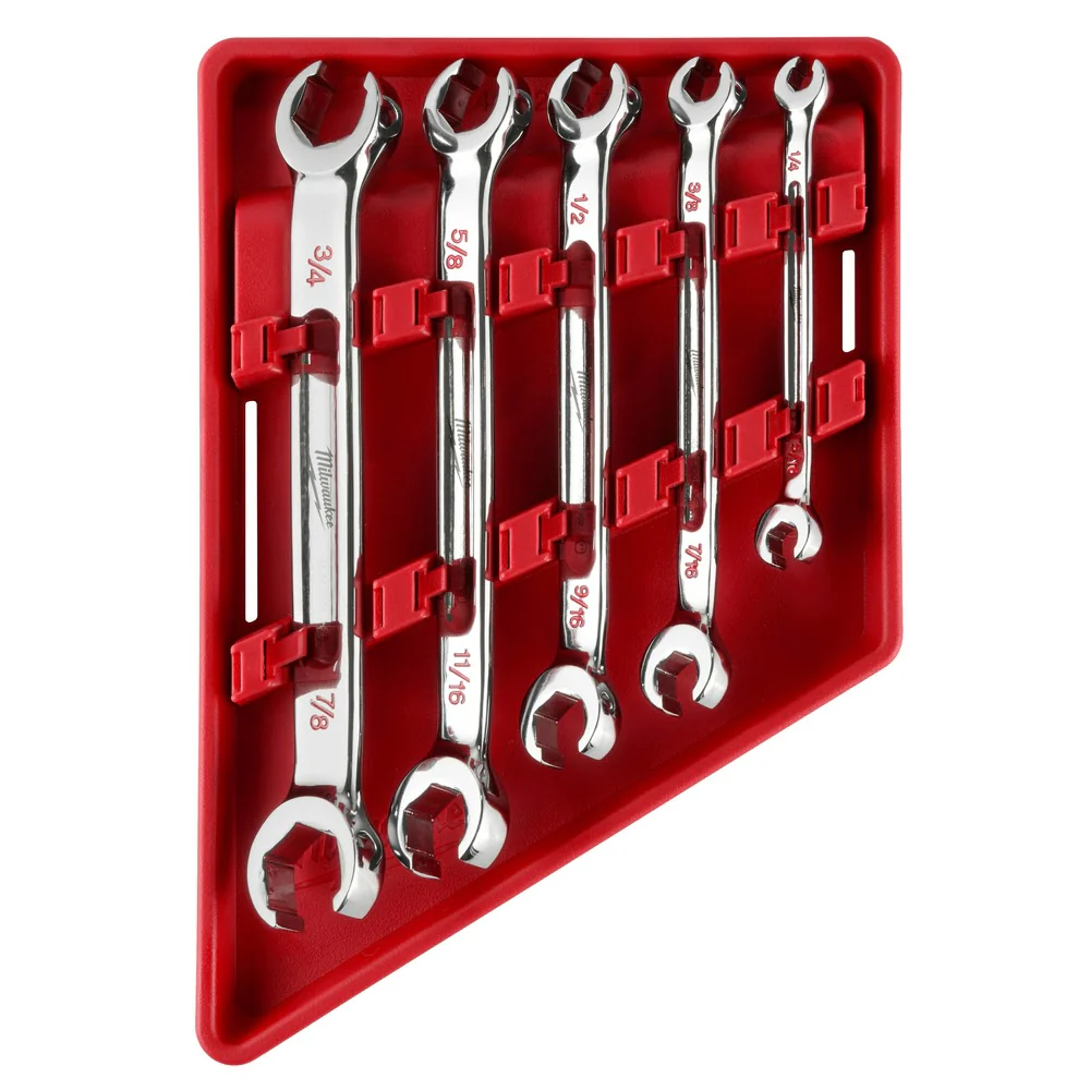 Milwaukee 48-22-9470 5pc Double End Flare Nut Wrench Set - SAE - Mactool Shop