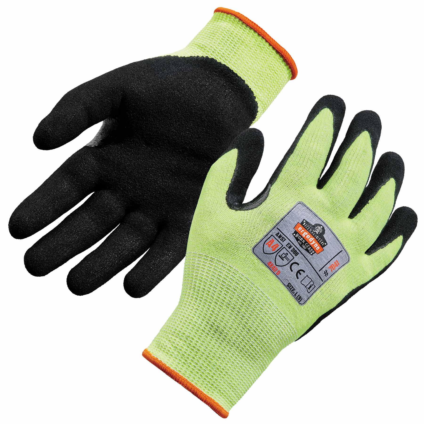 Ergodyne 17813 7041 M Lime ANSI A4 Nitrile-Coated CR Gloves - Mactool Shop