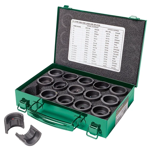 Greenlee KD12AL 12-Ton Crimping Die Kit for #6 - 750 Aluminum Connectors - Mactool Shop