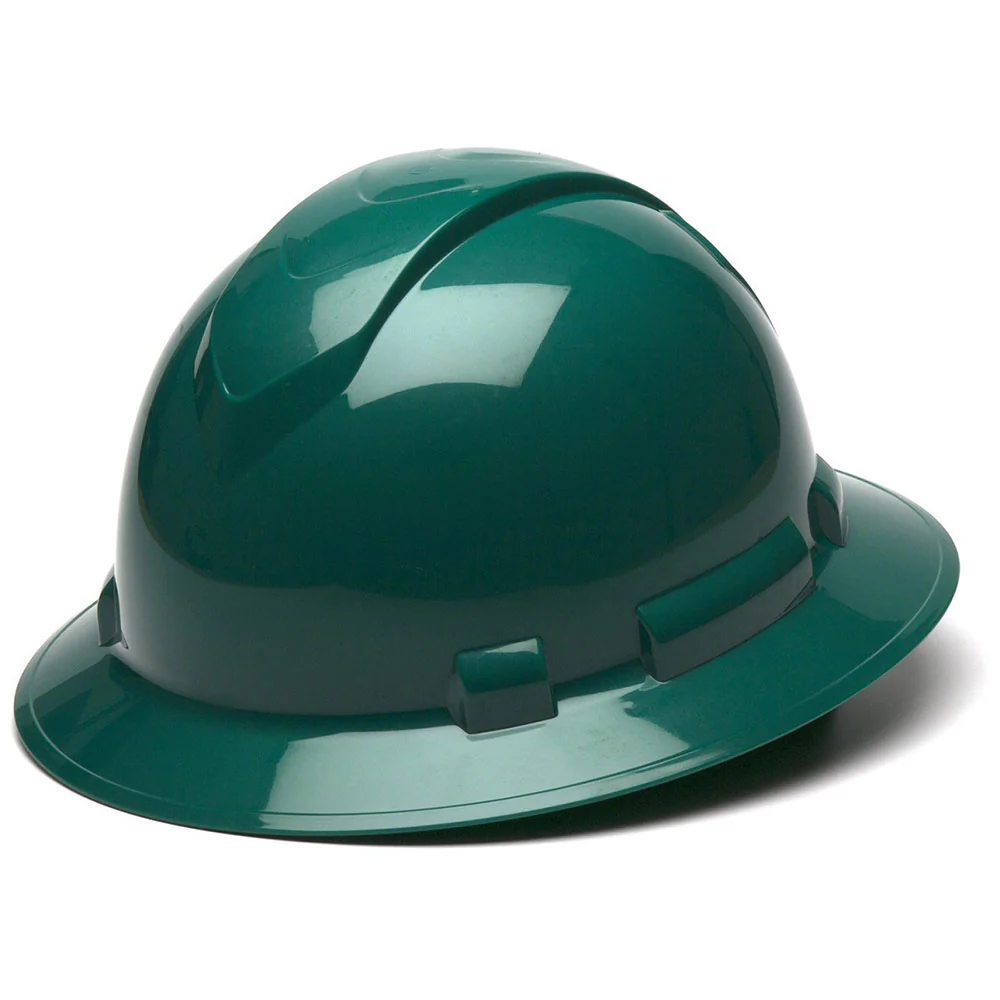 Pyramex HP54135 Hard Hat - Green-Ridgeline Full Brim 4 Pt Ratchet Suspension - Mactool Shop