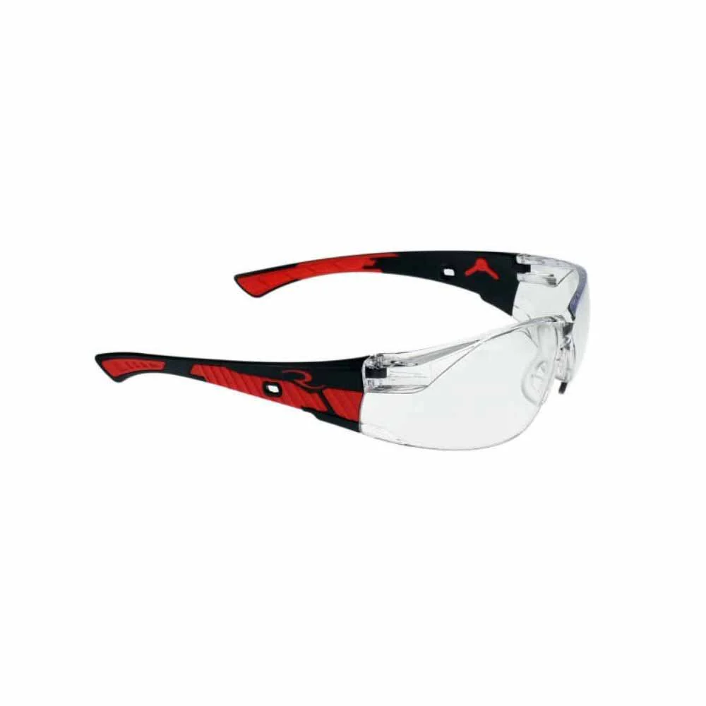 Radians OBL1-10 Clear Obliterator Safety Glasses, Red/black Frame - Mactool Shop