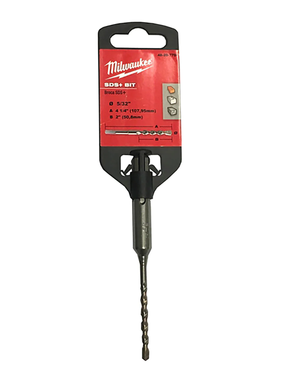 Milwaukee 48-20-7700 SDS-Plus 2-Cutter 5/32 in. x 2 in. x 4.25 in. Bit - Mactool Shop