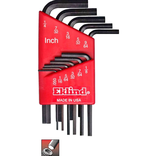 Eklind 10111 Eklind 11 pc Short Series Hex-L Key Set with Holder, .50