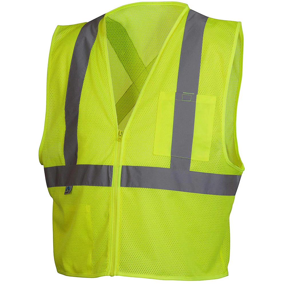 Pyramex RCZ2110X5 Hi-Vis Lime Vest with Reflective Tape, 5X Large - Mactool Shop