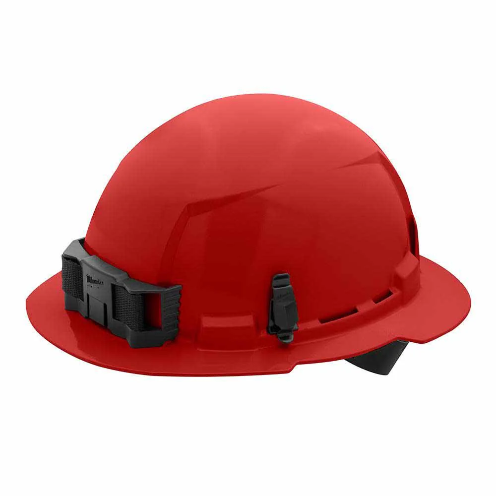 Milwaukee 48-73-1109 Red Full Brim Hard Hat with 4PT Ratcheting Suspension – Type 1 Class E - Mactool Shop