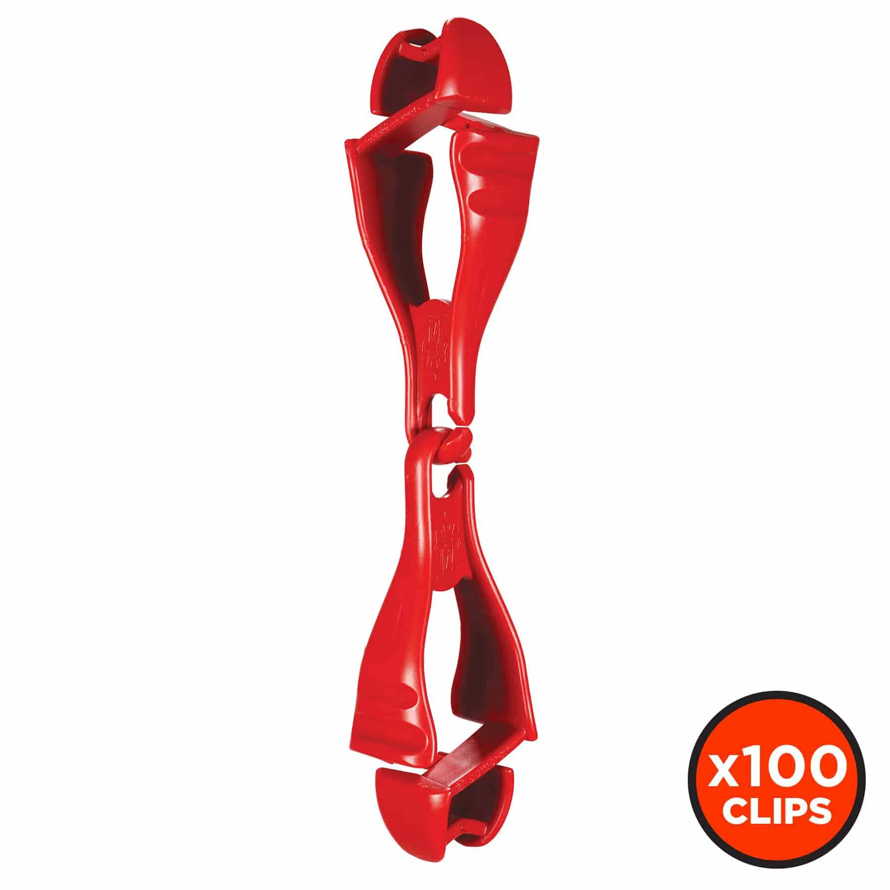 Ergodyne 19313-BULK 3400-BULK Red Glove Clip Holder - Dual Clips 100-Pack - Mactool Shop