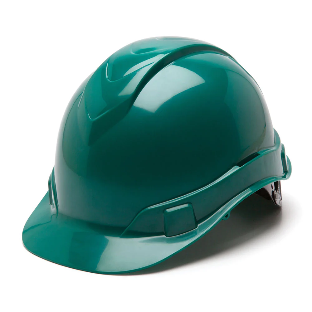 Pyramex HP44135 Ridgeline Hard Hat, Green Cap Style 4 Pt Ratchet Suspension - Mactool Shop