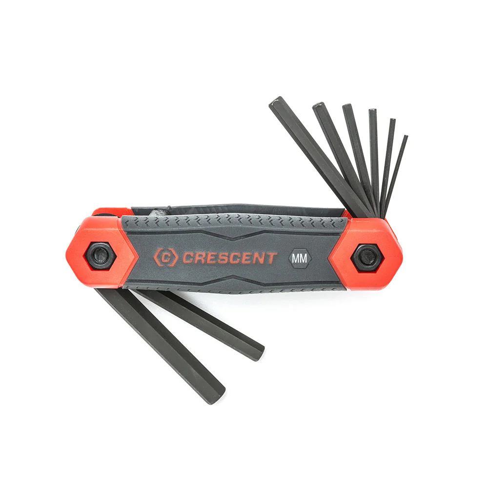 Crescent CHKFM8 8 Pc. Folding Metric Hex Dual Material Key Set - Mactool Shop