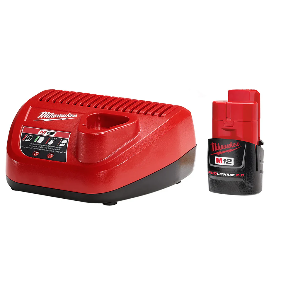 Milwaukee 48-59-2420 M12 Li-Ion 2.0 Battery and Charger Starter Kit - Mactool Shop