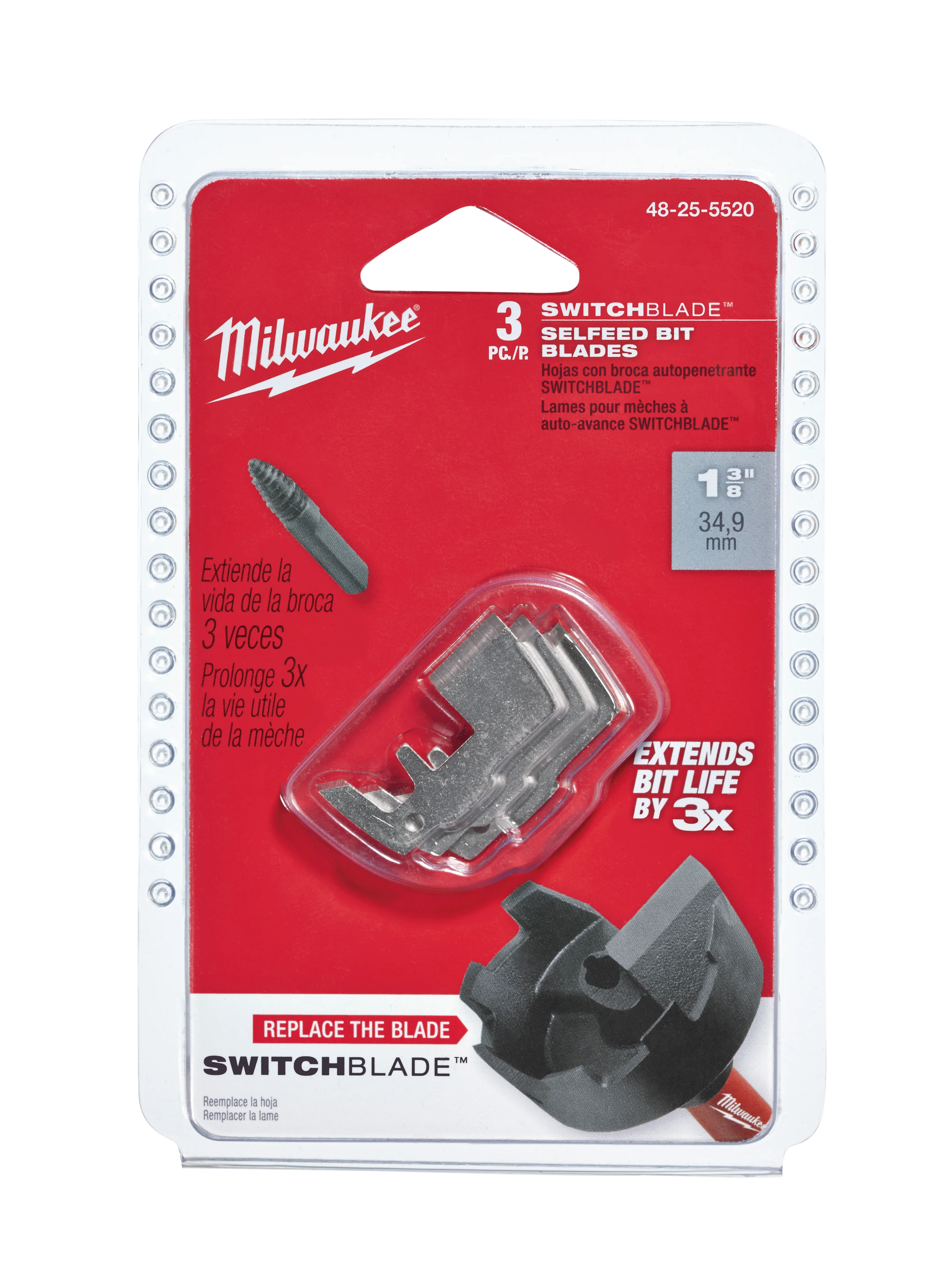 Milwaukee 48-25-5520 1-3/8 in. SwitchBlade™ Replacement Blades (3 Pack) - Mactool Shop