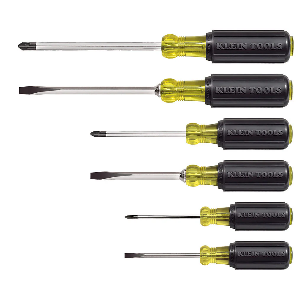 Klein Tools 85074 Screwdriver Set, Slotted and Phillips, 6-Piece - Mactool Shop