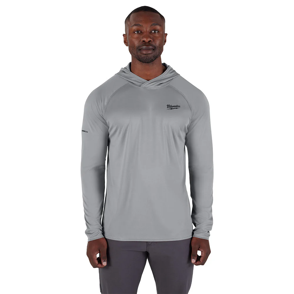 Milwaukee M550G-M WORKSKIN Hooded Sun Shirt - GRAY M - Mactool Shop