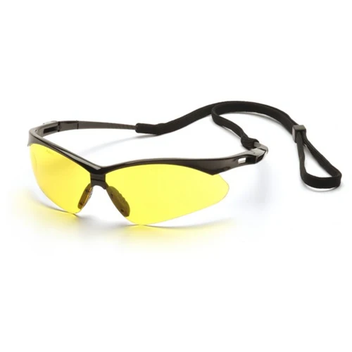 Pyramex SB6330SP PMXTREME Eyewear Amber Lens with Black Frame & Cord - Mactool Shop