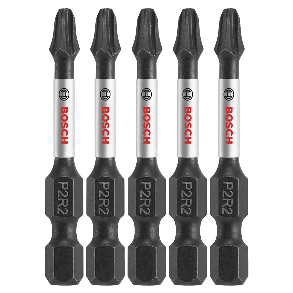 Bosch ITP2R2205 5 pc. Impact Tough 2 In. Phillips/Square #2 Power Bits - Mactool Shop
