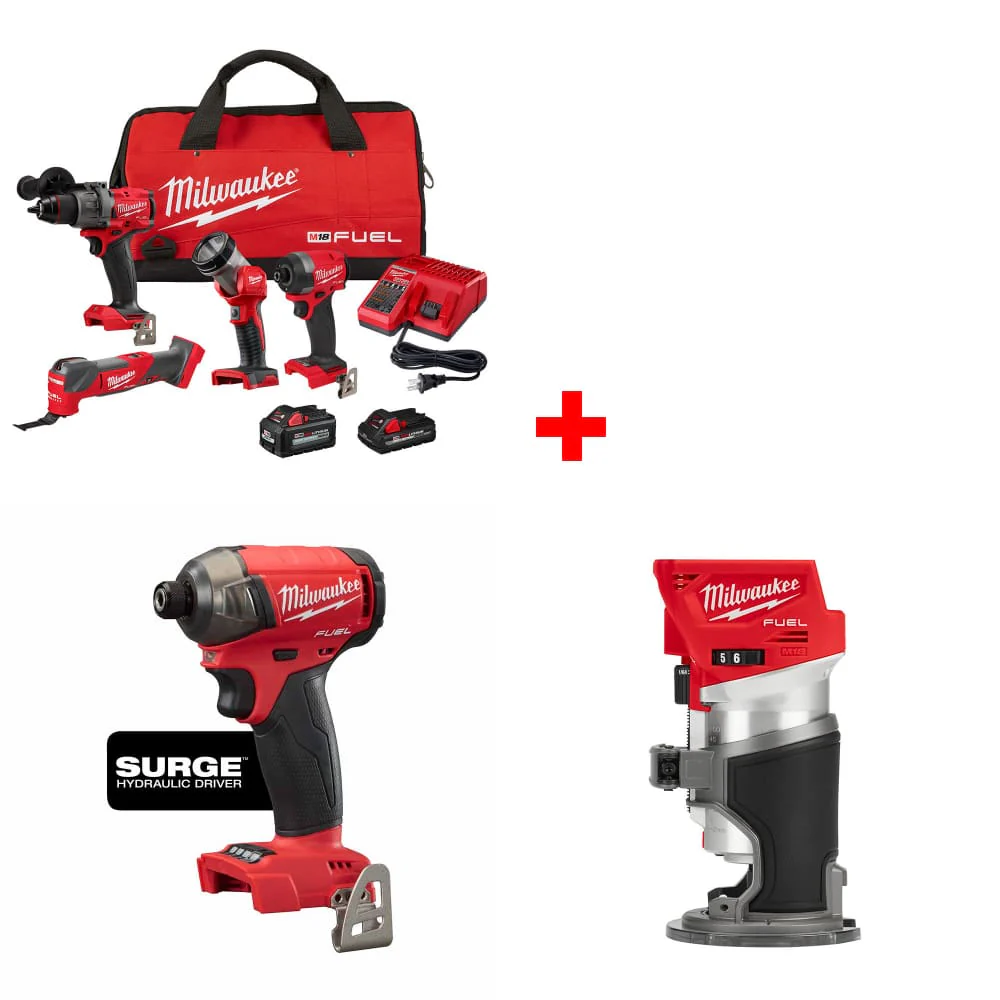 Milwaukee 3698-24MT M18 4-Tool Combo Kit w/ FREE 2760-20 Hex Driver & Router - Mactool Shop