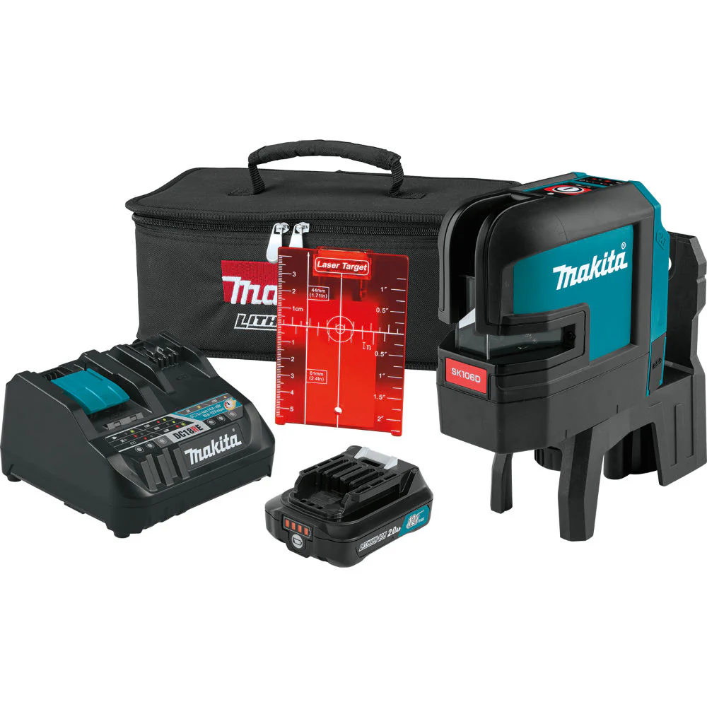 Makita SK106DNAX 12V Max CXT Self-Leveling Cross-Line/4-Point Red Beam Laser - Mactool Shop