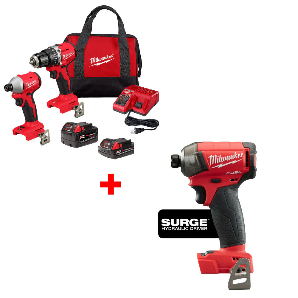 Milwaukee 3693-22CX M18 2-Tool Combo Kit W/ FREE 2760-20 M18 FUEL Hex Driver - Mactool Shop